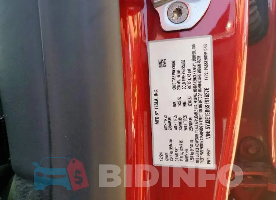 5YJ3E1EB6SF916376 Photo# 12