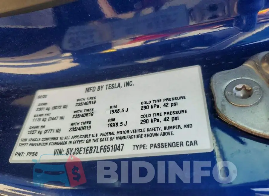 5YJ3E1EB7LF651047 Photo# 12
