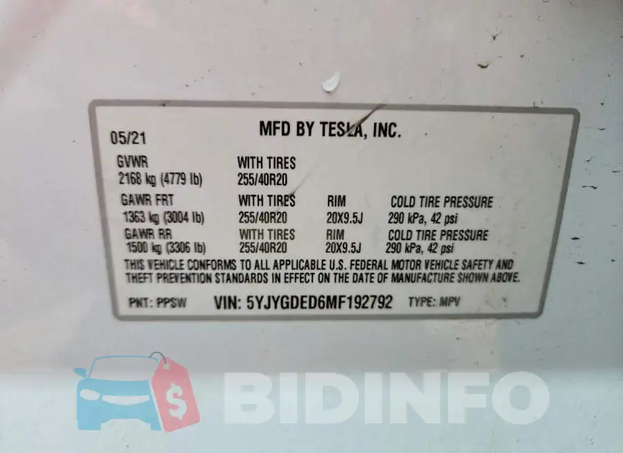 5YJYGDED6MF192792 Photo# 12