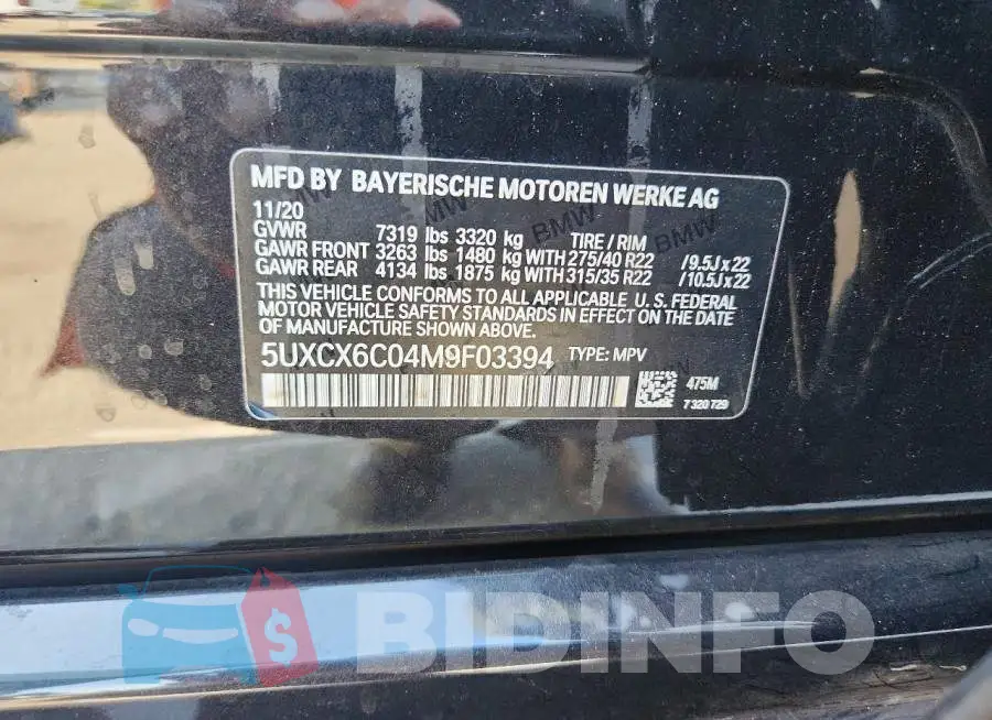 5UXCX6C04M9F03394 Photo# 12
