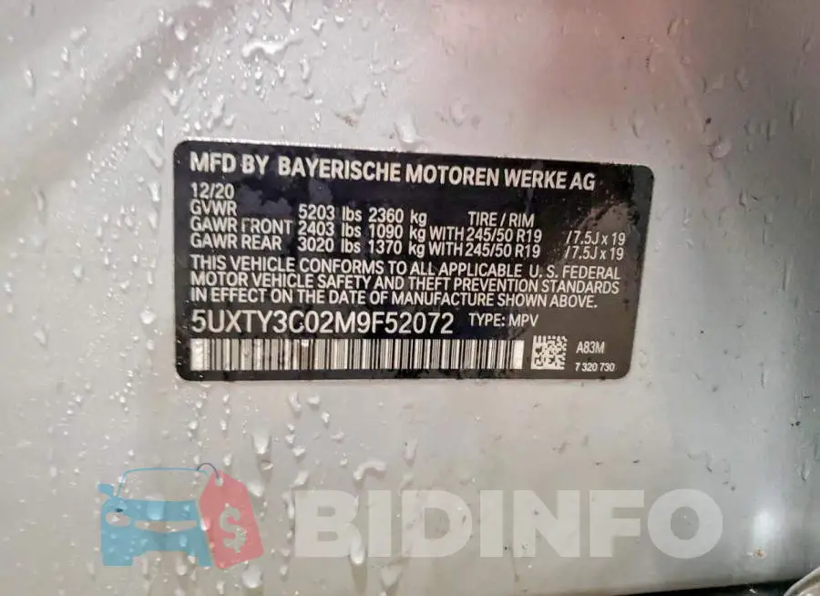 5UXTY3C02M9F52072 Photo# 13