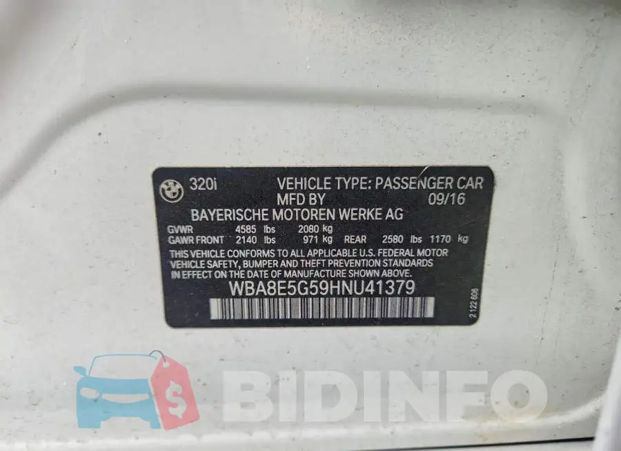 WBA8E5G59HNU41379 Photo# 12