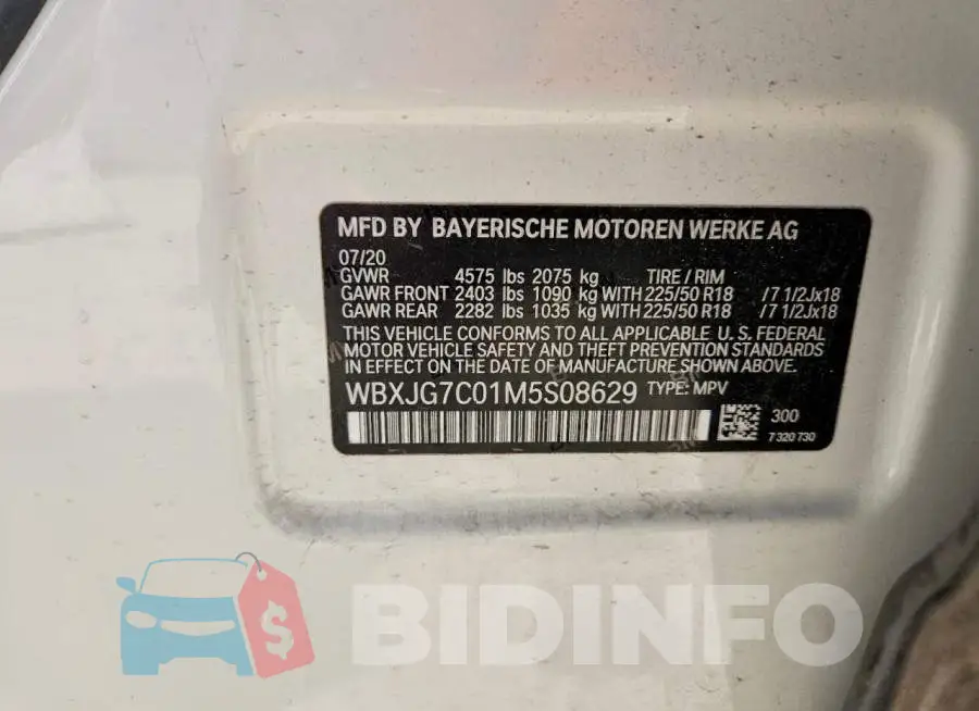 WBXJG7C01M5S08629 Photo# 13