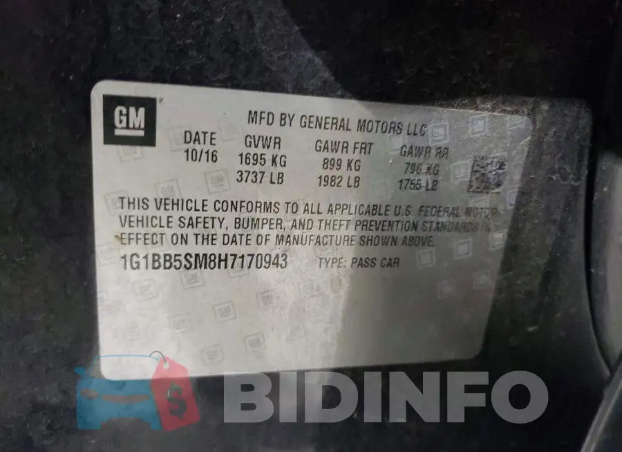 1G1BB5SM8H7170943 Photo# 13