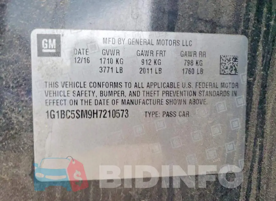 1G1BC5SM9H7210573 Photo# 12