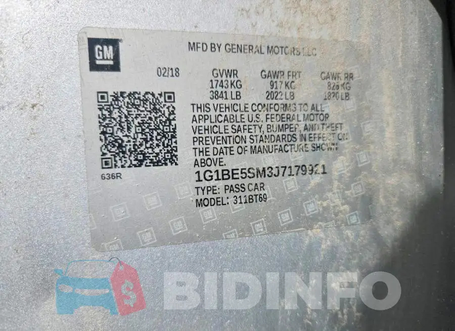 1G1BE5SM3J7179921 Photo# 13