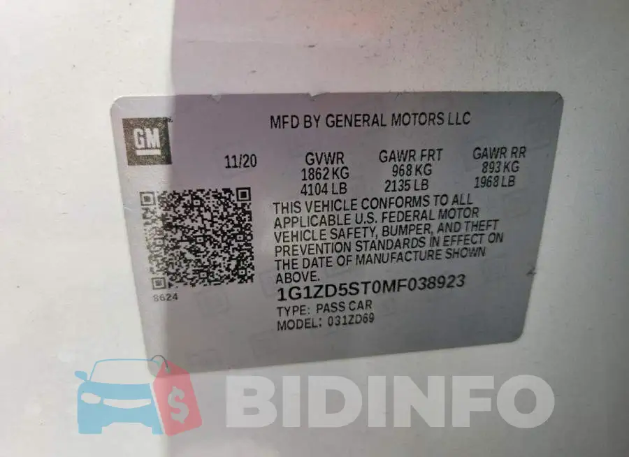 1G1ZD5ST0MF038923 Photo# 12