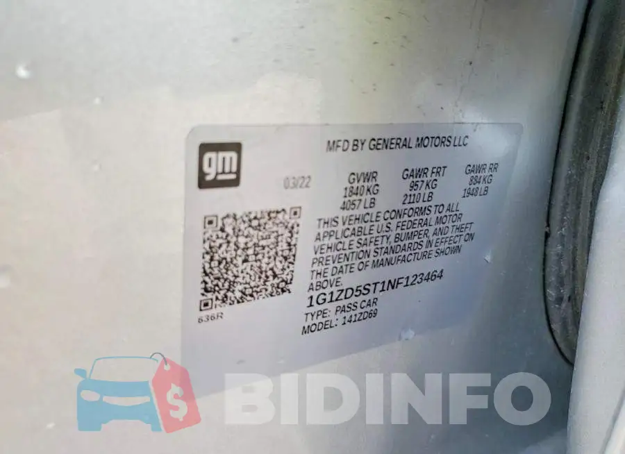 1G1ZD5ST1NF123464 Photo# 12