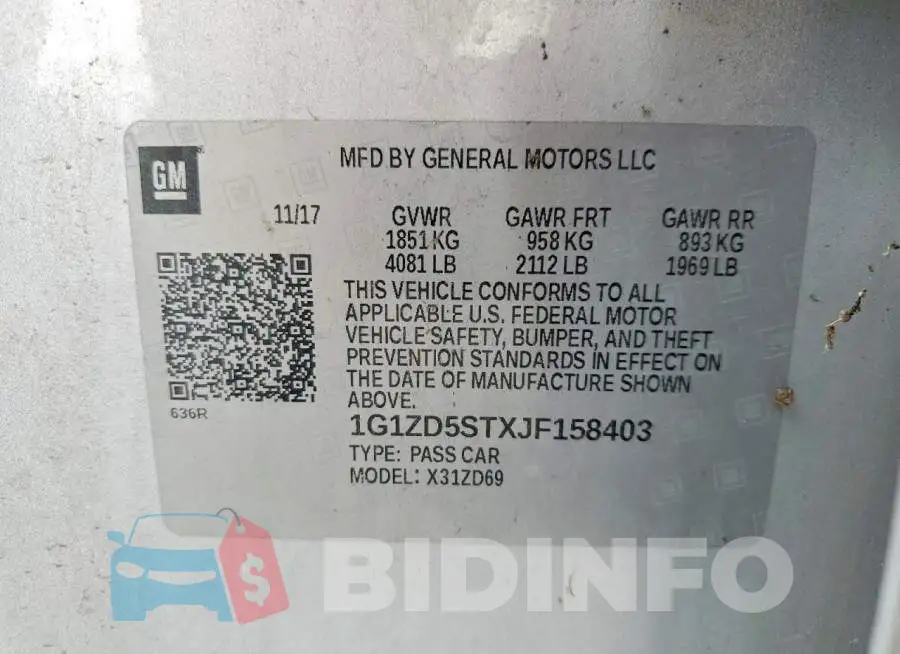 1G1ZD5STXJF158403 Photo# 12