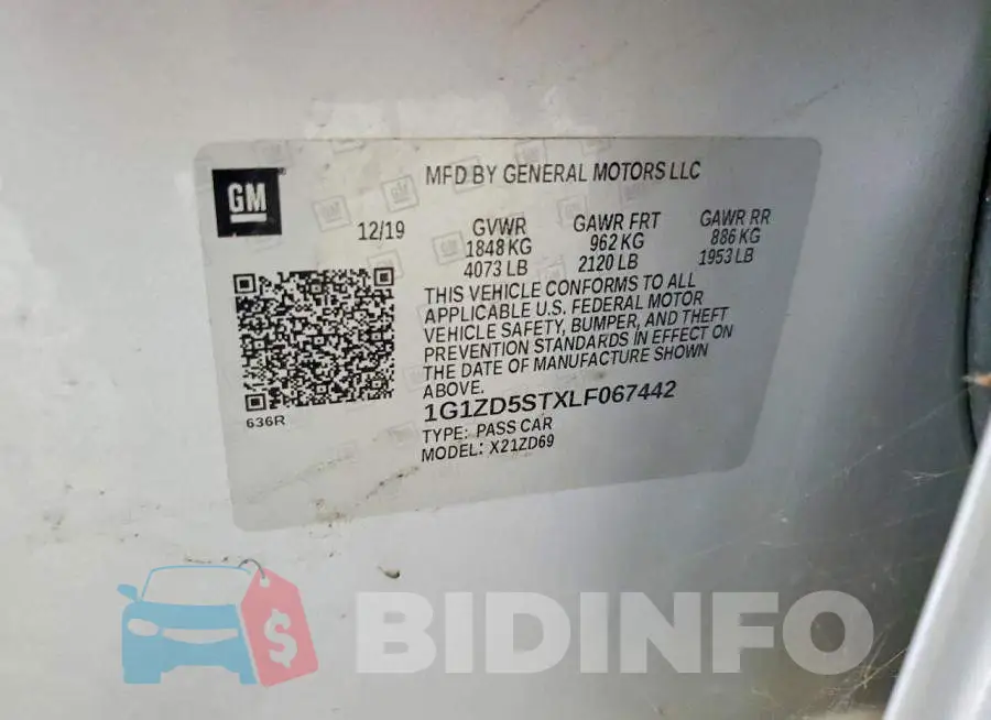 1G1ZD5STXLF067442 Photo# 12