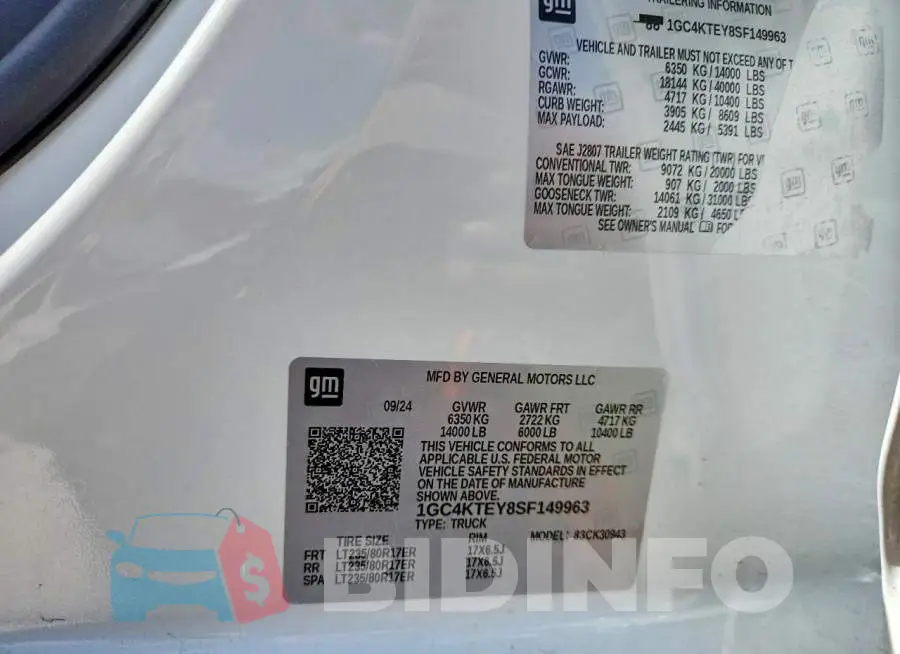 1GC4KTEY8SF149963 Photo# 12