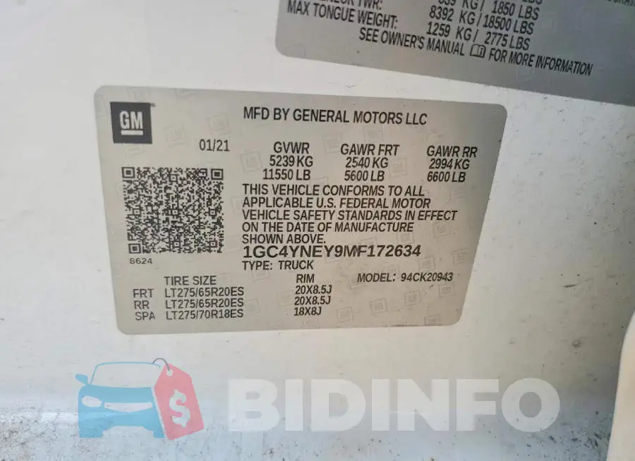1GC4YNEY9MF172634 Photo# 12