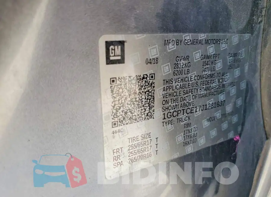 1GCPTCE17J1281637 Photo# 12