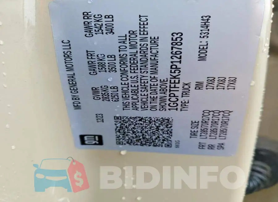 1GCPTFEK5P1267853 Photo# 12