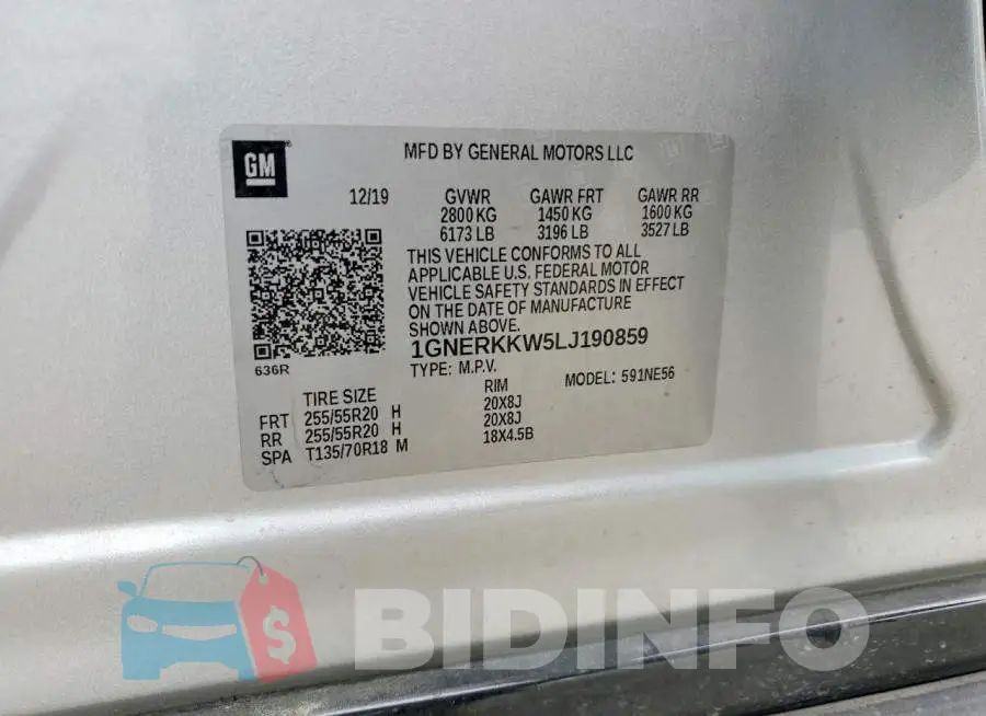 1GNERKKW5LJ190859 Photo# 13