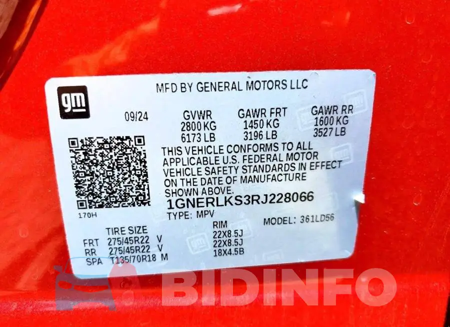 1GNERLKS3RJ228066 Photo# 13