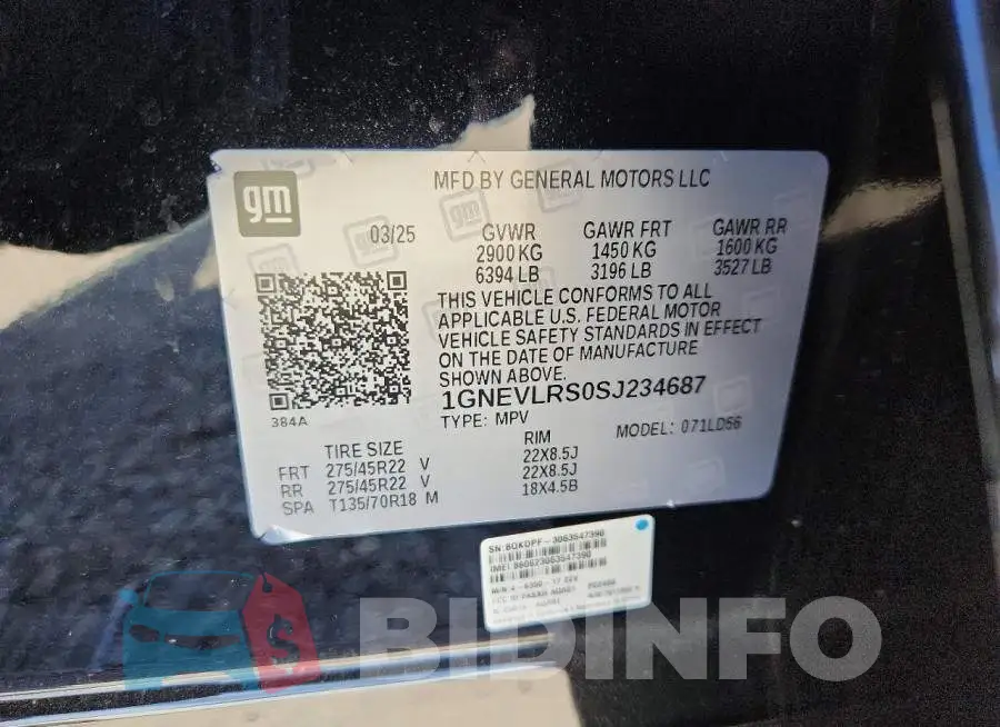 1GNEVLRS0SJ234687 Photo# 12