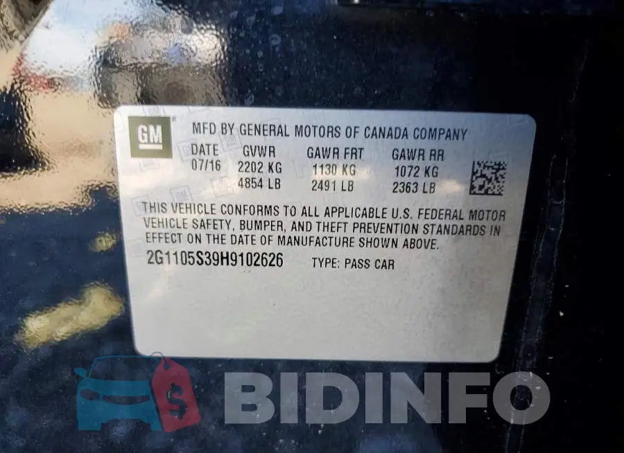 2G1105S39H9102626 Photo# 12