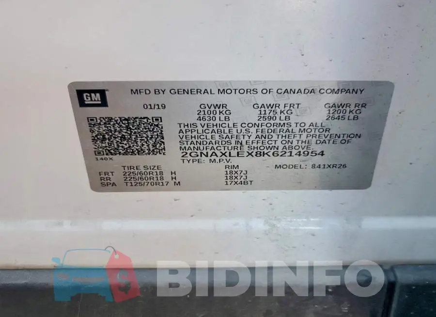 2GNAXLEX8K6214954 Photo# 13