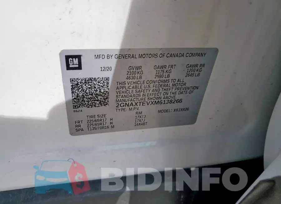 2GNAXTEVXM6138266 Photo# 12