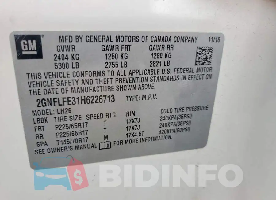 2GNFLFE31H6226713 Photo# 13