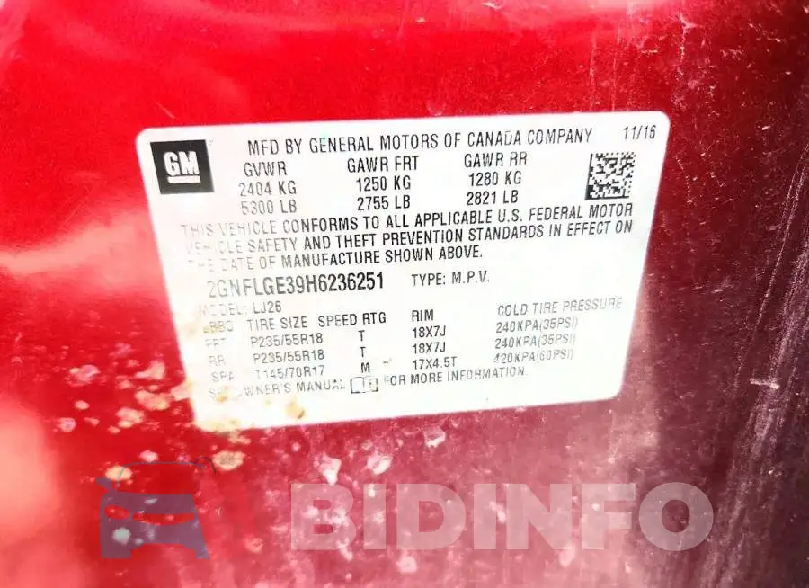 2GNFLGE39H6236251 Photo# 13