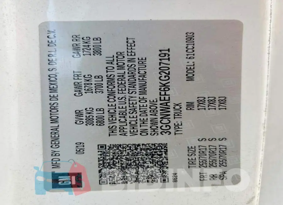 3GCNWAEF6KG207191 Photo# 12