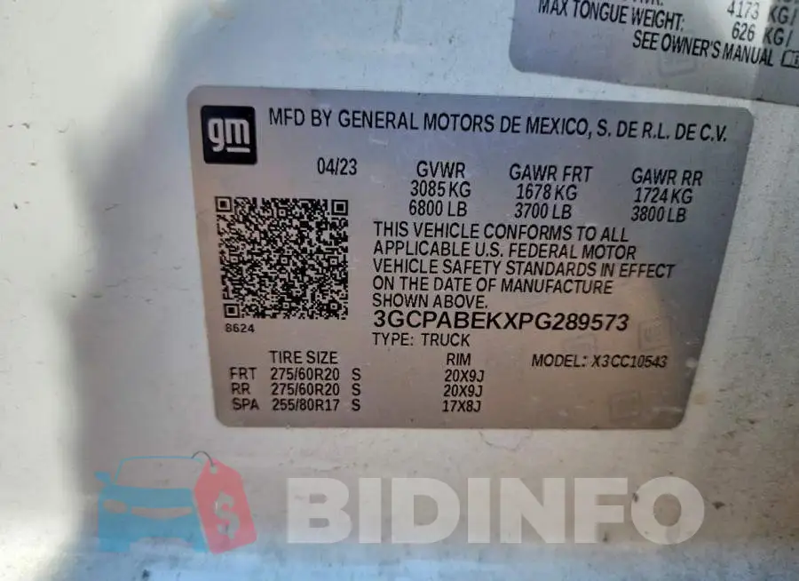 3GCPABEKXPG289573 Photo# 12