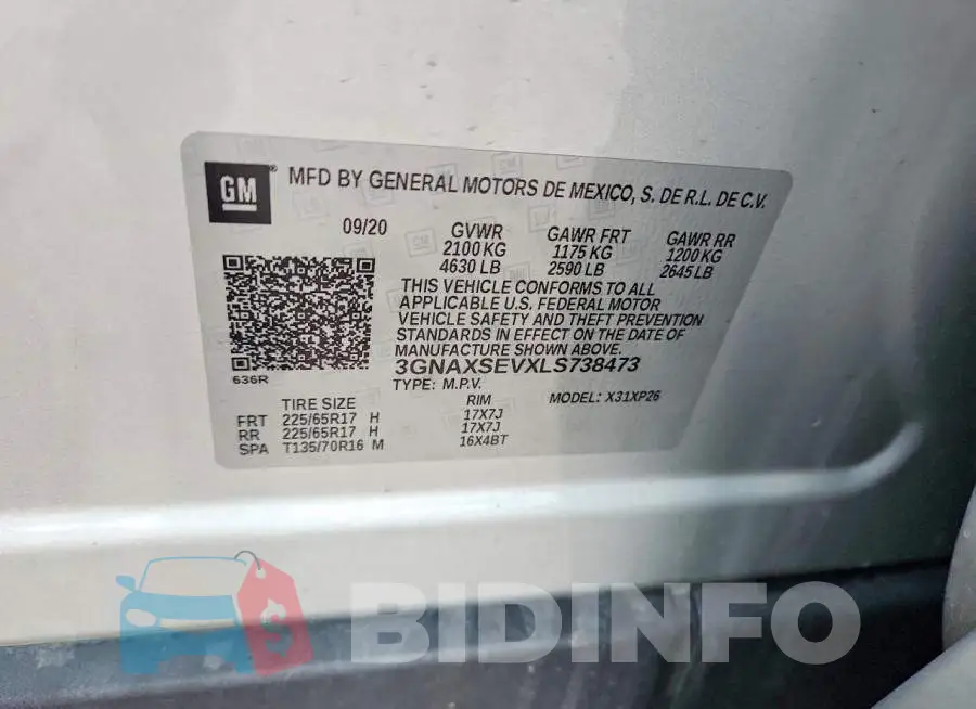 3GNAXSEVXLS738473 Photo# 12