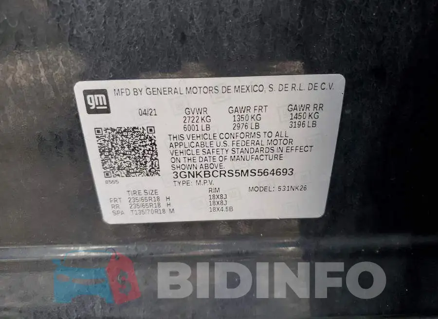 3GNKBCRS5MS564693 Photo# 13