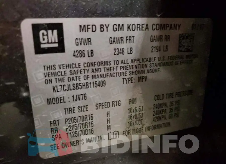 KL7CJLSB5HB115409 Photo# 13