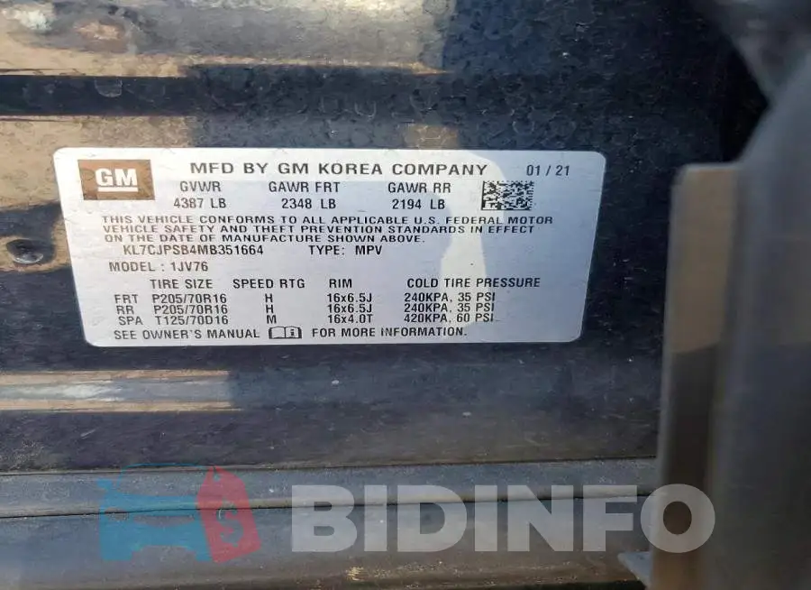 KL7CJPSB4MB351664 Photo# 14