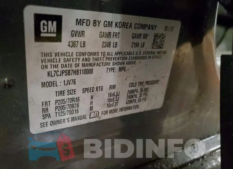 KL7CJPSB7HB110008 Photo# 13