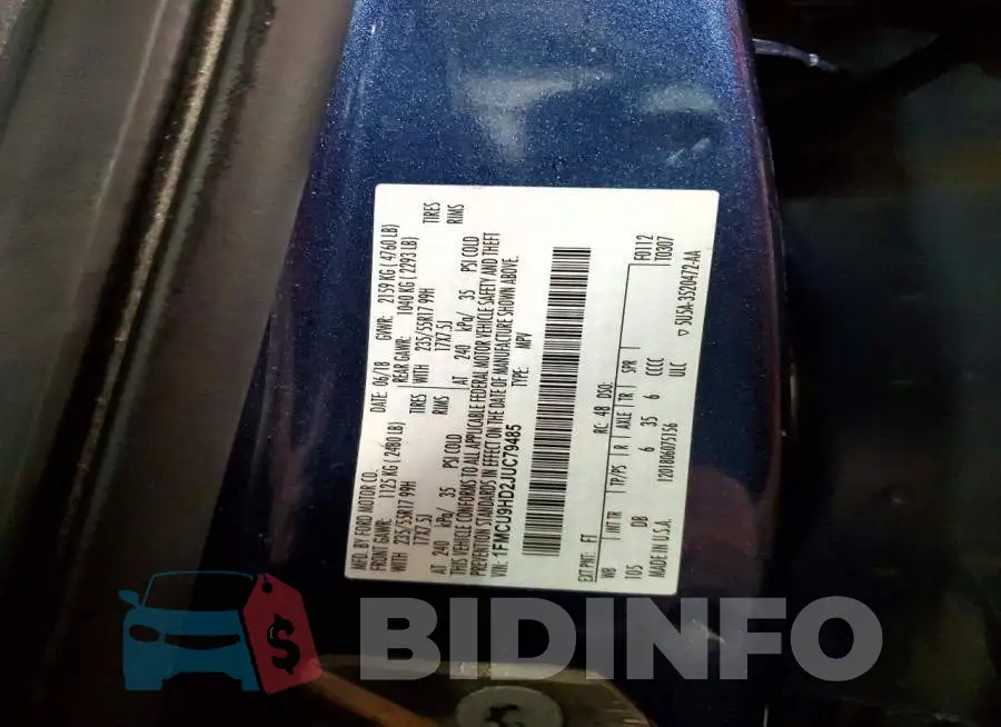 1FMCU9HD2JUC79485 Photo# 14