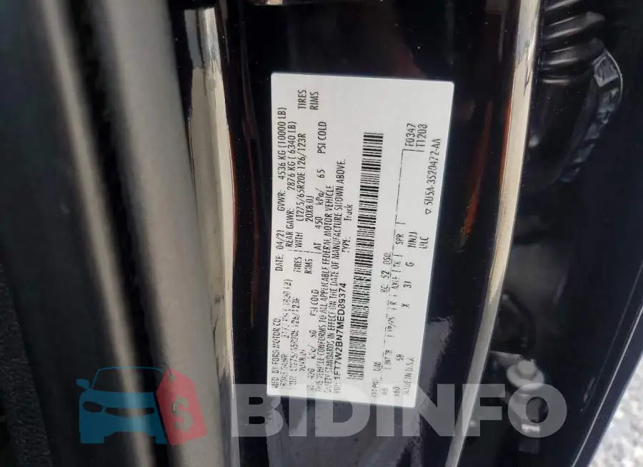 1FT7W2BN7MED89374 Photo# 12