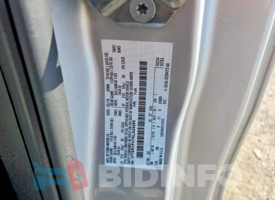 1FTER1FH7KLA24280 Photo# 12