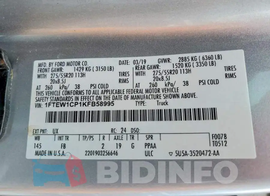 1FTEW1CP1KFB58995 Photo# 12