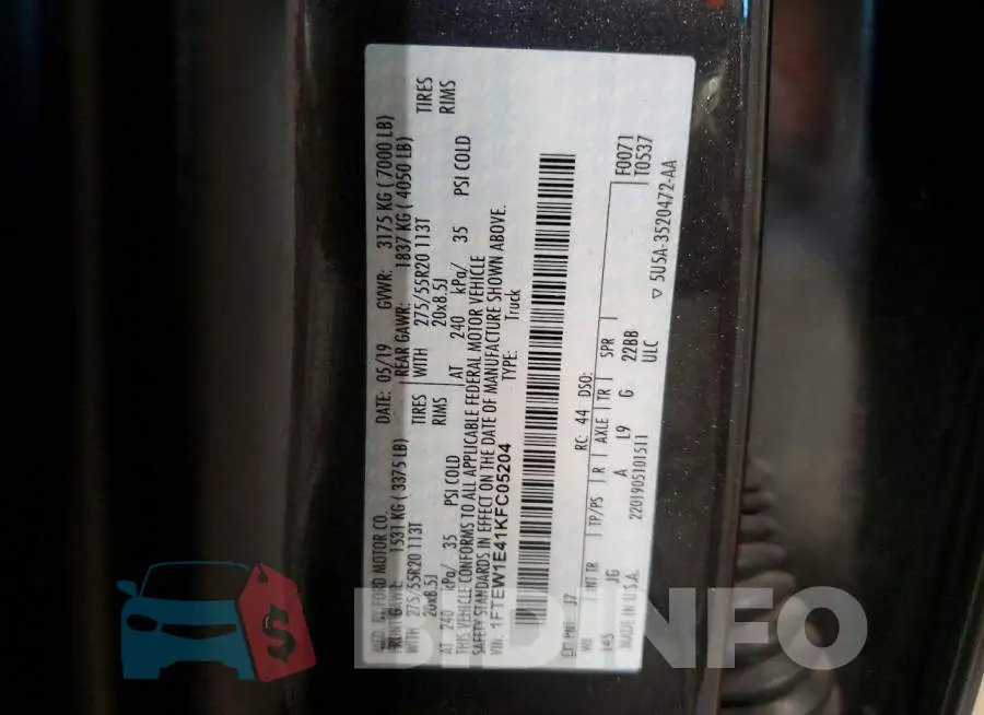 1FTEW1E41KFC05204 Photo# 12