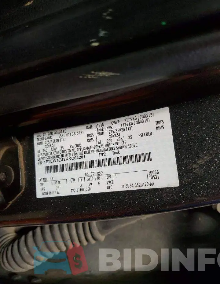 1FTEW1E42KKC04201 Photo# 12