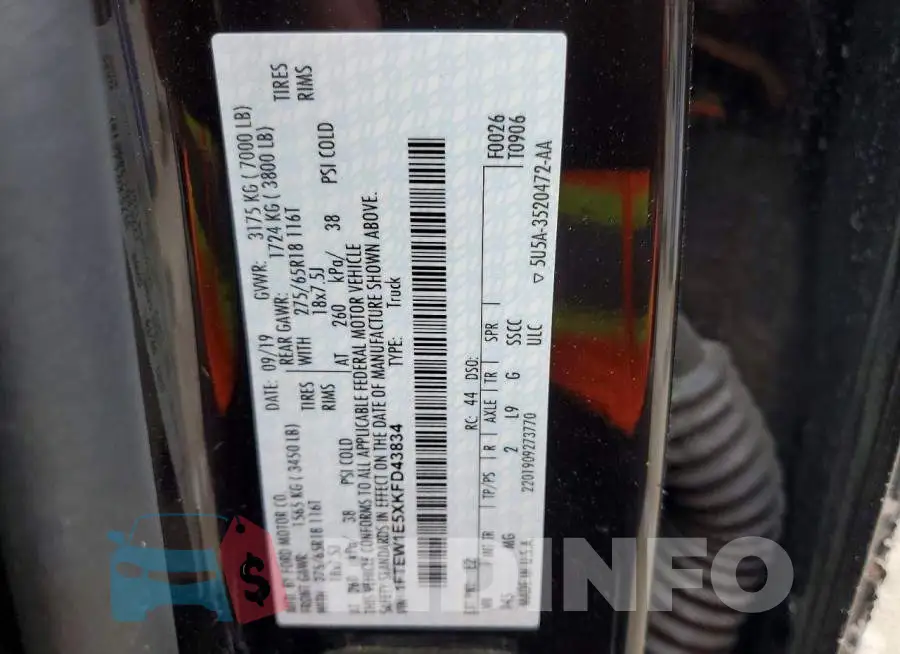 1FTEW1E5XKFD43834 Photo# 12