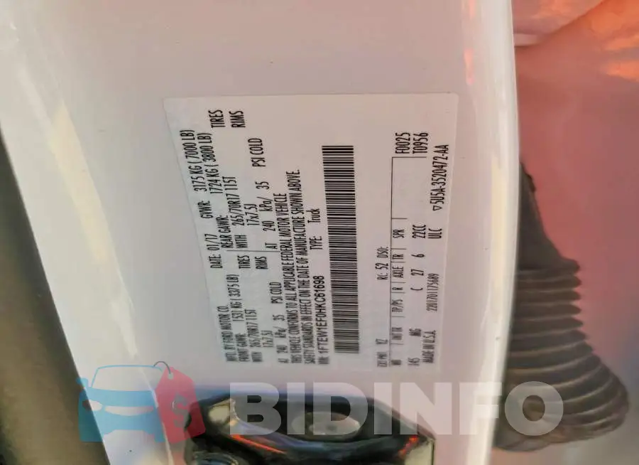 1FTEW1EF0HKC61698 Photo# 12