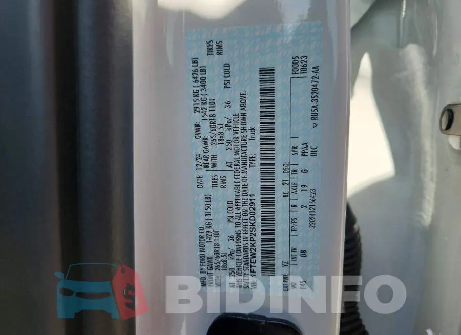 1FTEW2KP2SKD02911 Photo# 12