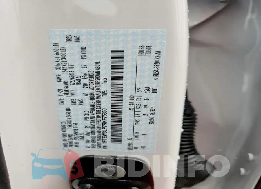 1FTEW3LP7RKF75860 Photo# 12