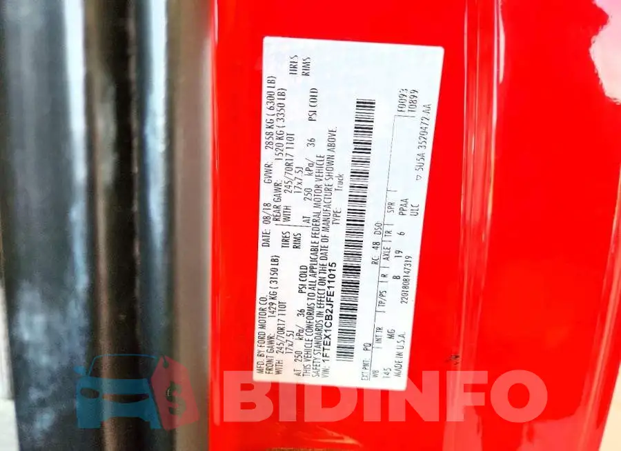 1FTEX1CB2JFE11015 Photo# 12