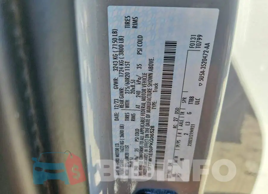 1FTFW1E50PKG06528 Photo# 13