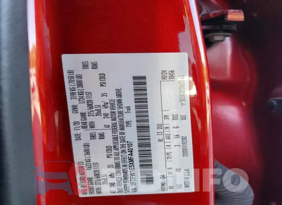 1FTFW1E5XMFA40107 Photo# 12