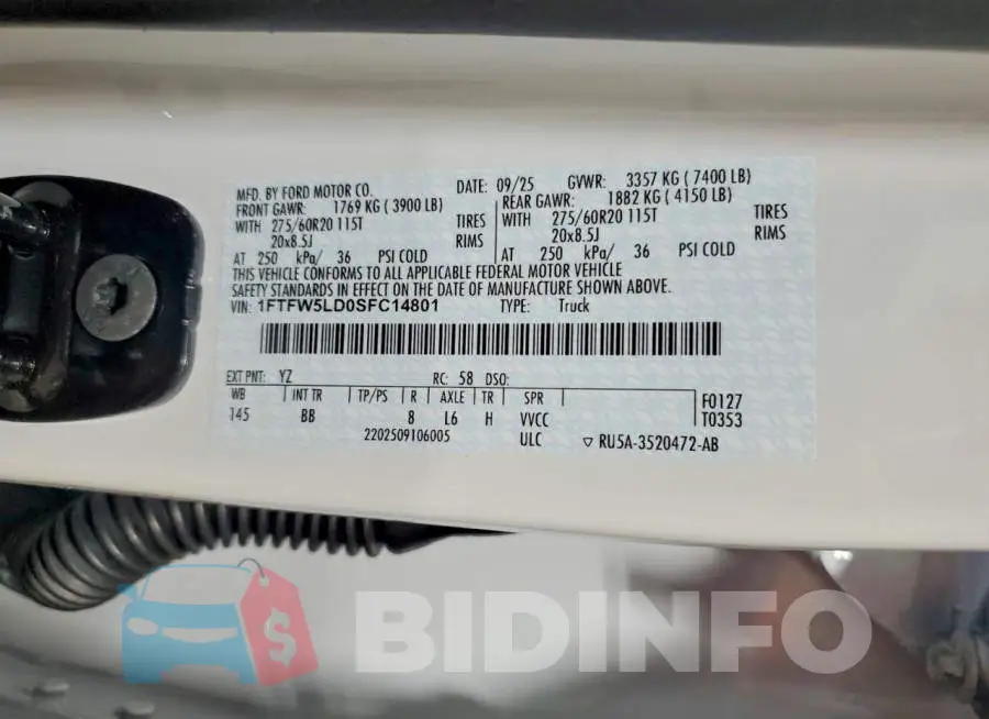 1FTFW5LD0SFC14801 Photo# 13