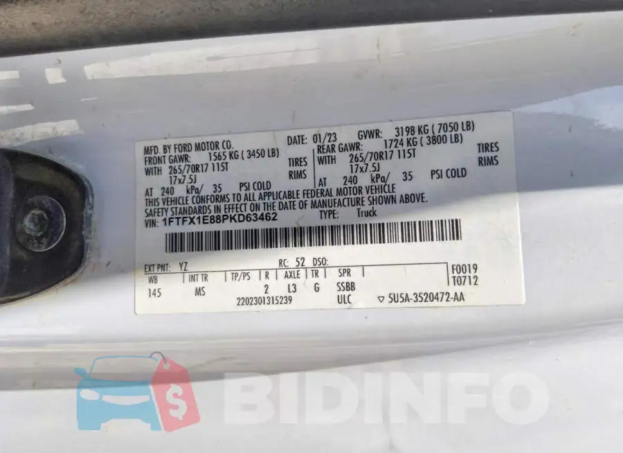 1FTFX1E88PKD63462 Photo# 12