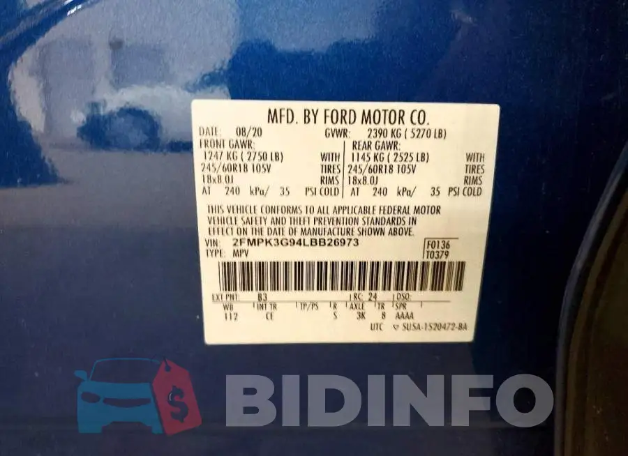2FMPK3G94LBB26973 Photo# 13