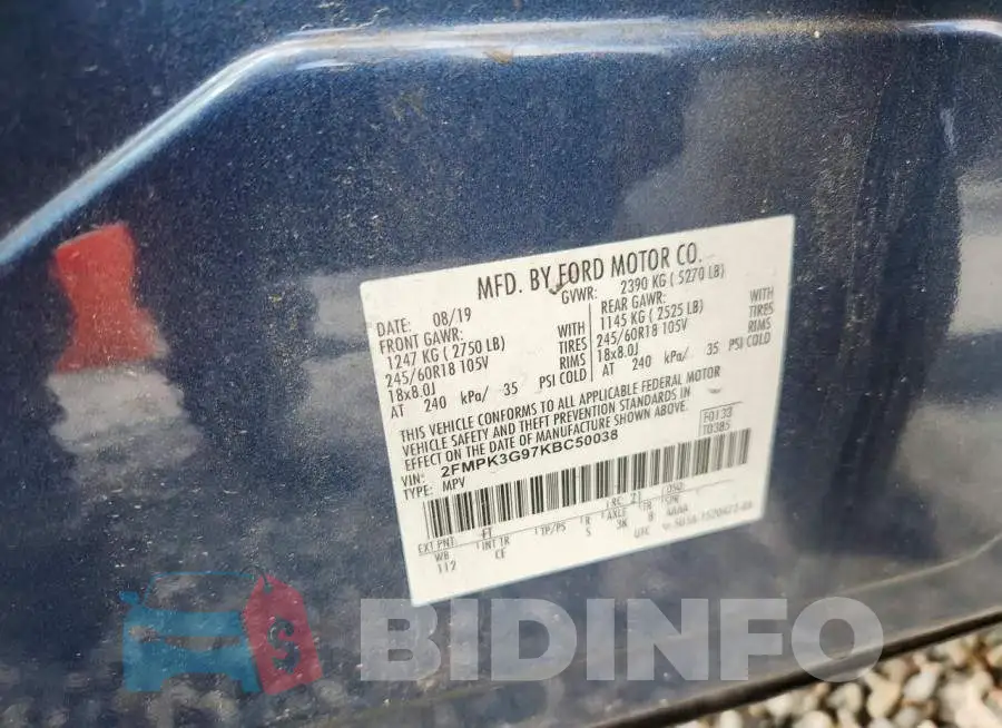 2FMPK3G97KBC50038 Photo# 13